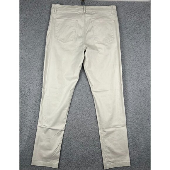 Hickey Freeman New York Mens Pants 33x34 Slim Fit Tapered Leg Ivory Performance - Picture 2 of 11